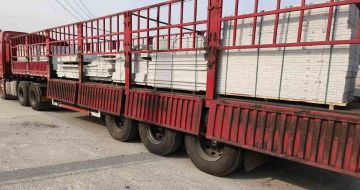 松原 白麻荔枝面外墙干挂，工厂装车日常