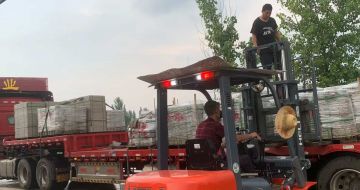 松原 黄金麻冰裂纹，地铺石装车