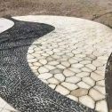 松原 黄金麻冰裂纹地铺石工地铺装案例