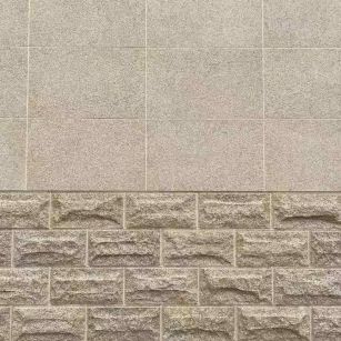 松原 黄金麻自然面蘑菇石配荔枝面干挂