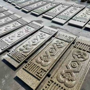 松原 黄金麻花岗岩外墙雕刻板