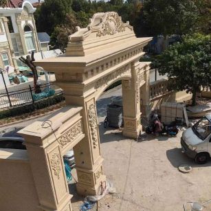 松原 黄金麻荔枝面花岗岩别墅门楼