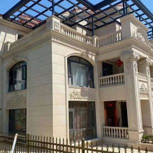 松原 黄金麻花岗岩荔枝面别墅外墙干挂