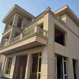 松原 黄金麻花岗岩石材荔枝面外墙干挂效果展示