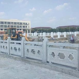 松原 白麻花岗岩荔枝面河道栏杆