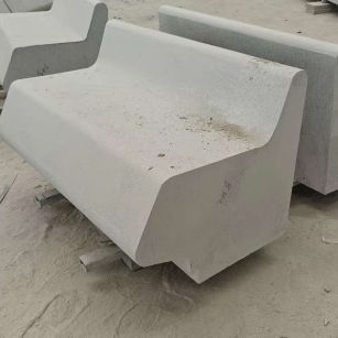 松原 芝麻白花岗岩异形坐凳，石凳