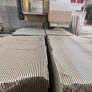 松原 车间生产日常，黄金麻白麻花岗岩