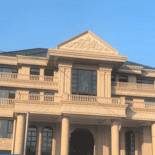 松原黄金麻别墅外墙干挂石材效果示例