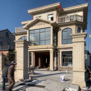 松原 黄金麻花岗岩荔枝面别墅外墙干挂私家专属