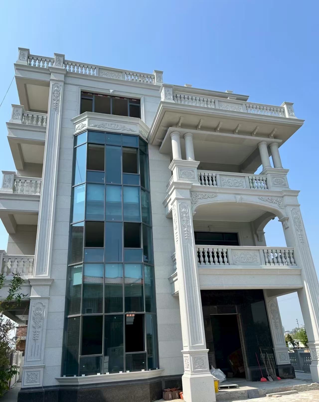 松原 白麻花岗岩别墅外墙干挂效果展示