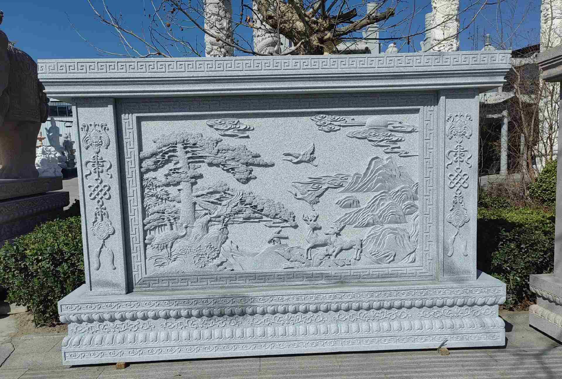 松原 芝麻白大型照壁，屏风，影壁