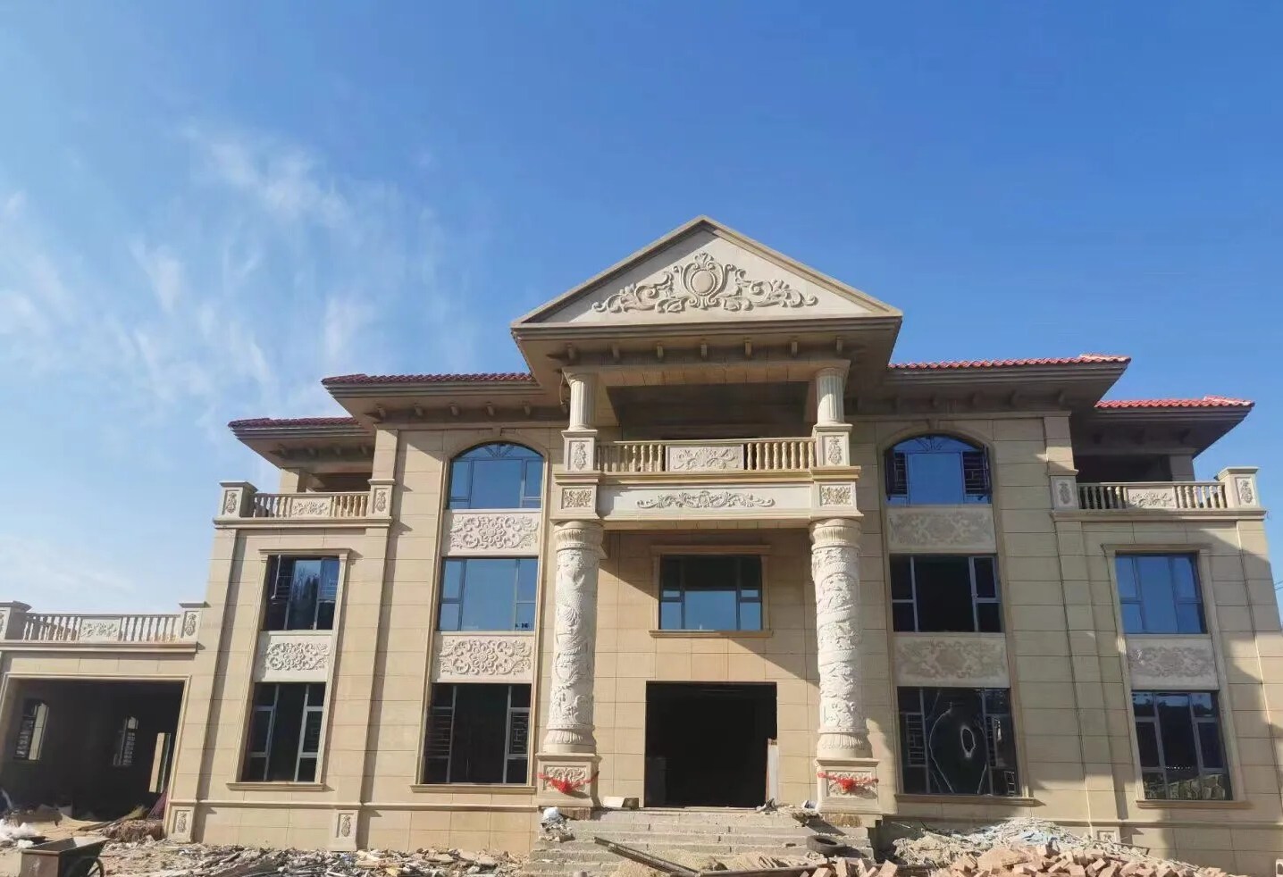 松原 黄金麻花岗岩别墅外墙干挂