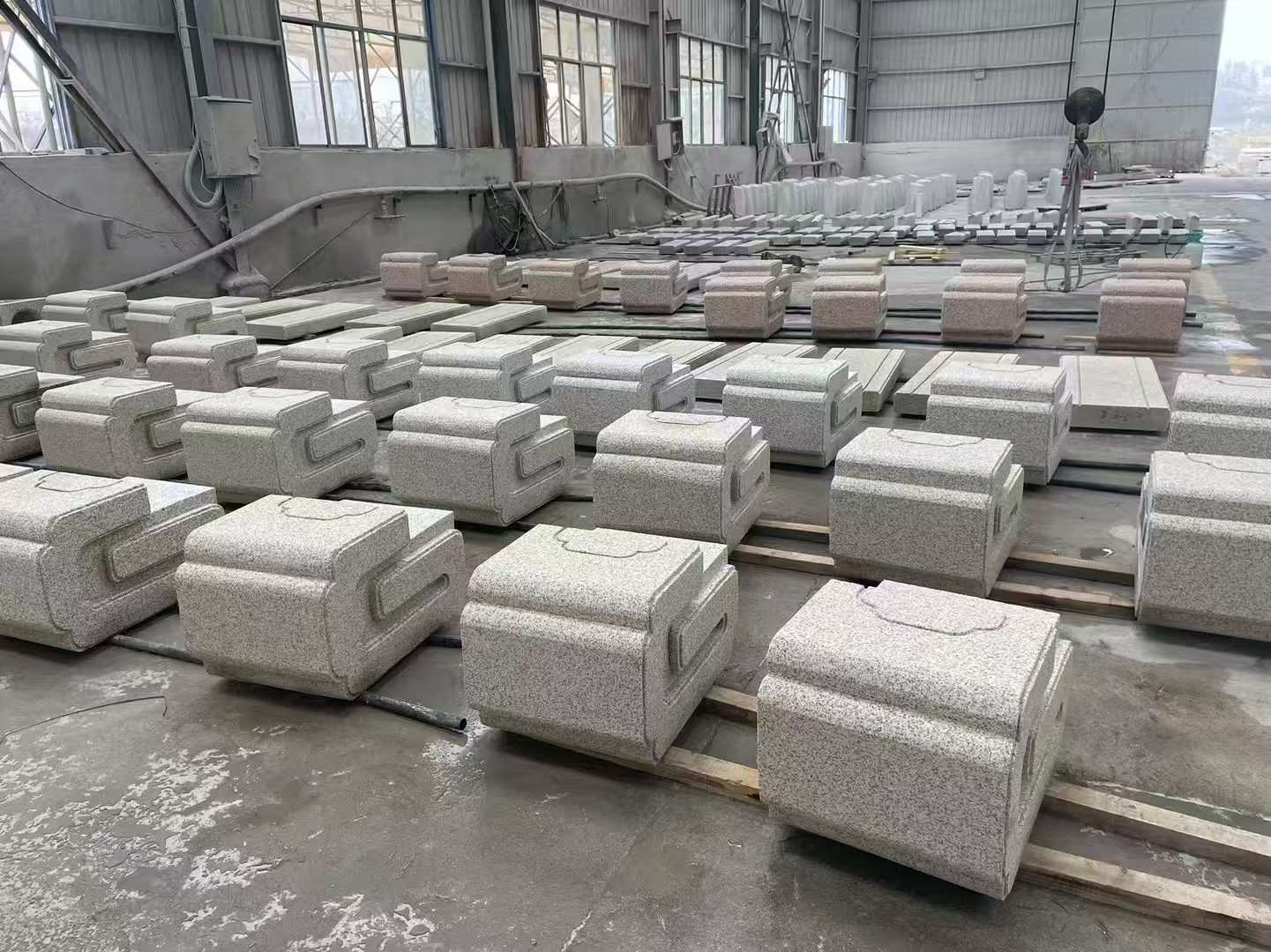 松原 白麻花岗岩异形加工-石凳，坐凳