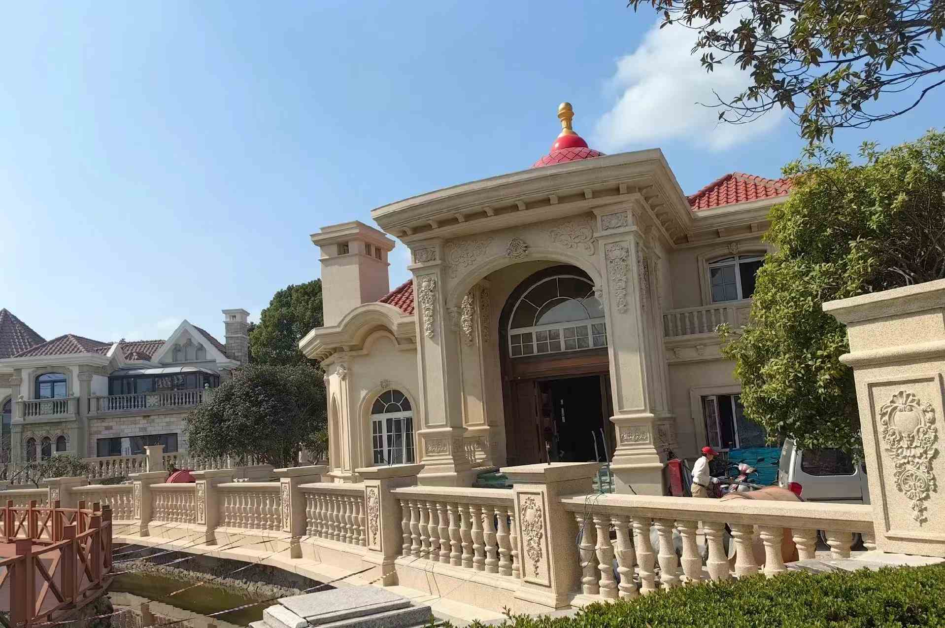 松原 黄金麻花岗岩欧式别墅