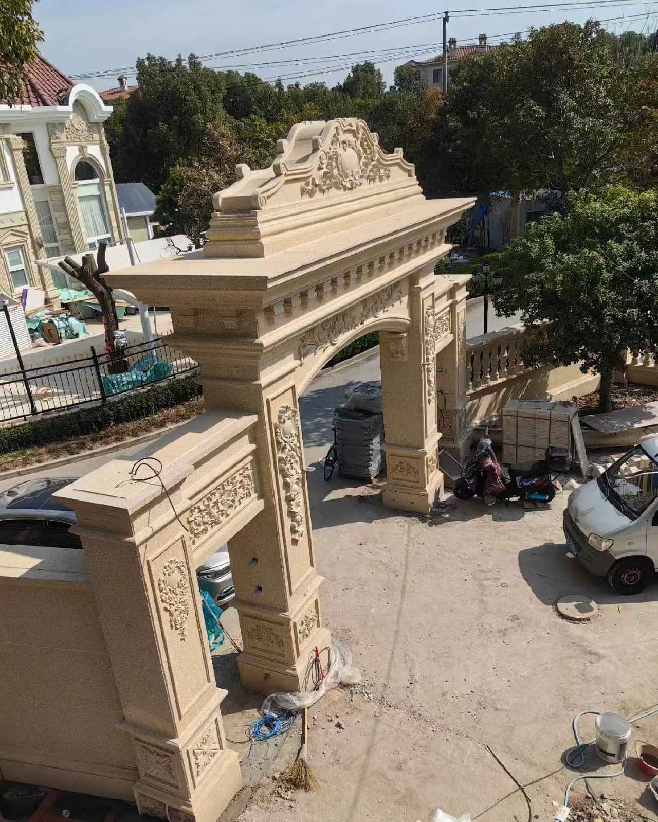 松原 黄金麻荔枝面花岗岩别墅门楼