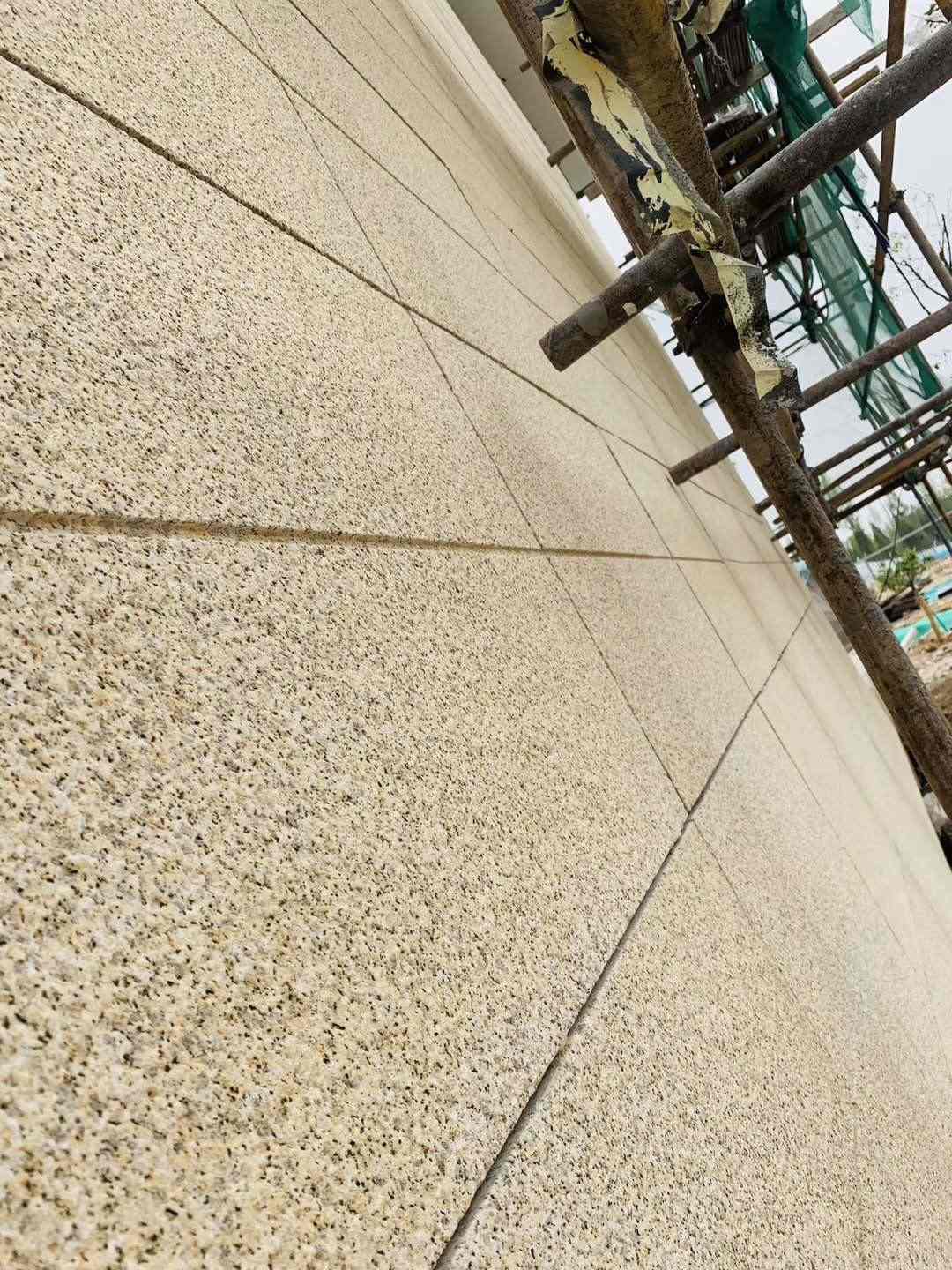 松原 黄金麻花岗岩荔枝面外墙干挂石材效果示例